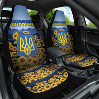 Ukraine Car Seat Cover Coat Of Arms On Sunflower Field - Wonder Print Shop