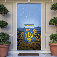 Ukraine Door Cover Coat Of Arms On Sunflower Field - Wonder Print Shop