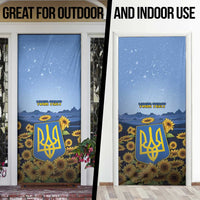 Ukraine Door Cover Coat Of Arms On Sunflower Field - Wonder Print Shop