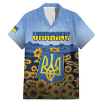 Personalized Ukraine Family Matching Mermaid Dress and Hawaiian Shirt Coat Of Arms On Sunflower Field - Wonder Print Shop