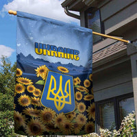 Ukraine Garden Flag Coat Of Arms On Sunflower Field - Wonder Print Shop