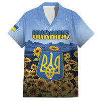 Personalized Ukraine Hawaiian Shirt Coat Of Arms On Sunflower Field - Wonder Print Shop