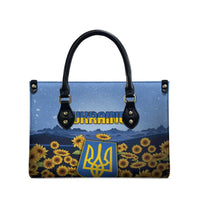 Ukraine Leather Bag Coat Of Arms On Sunflower Field - Wonder Print Shop