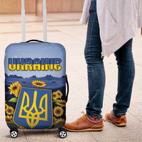 Ukraine Luggage Cover Coat Of Arms On Sunflower Field - Wonder Print Shop