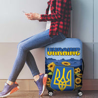 Ukraine Luggage Cover Coat Of Arms On Sunflower Field - Wonder Print Shop