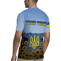 Personalized Ukraine Rugby Jersey Coat Of Arms On Sunflower Field - Wonder Print Shop