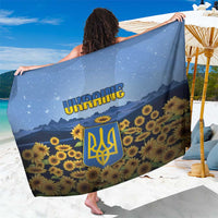 Ukraine Sarong Coat Of Arms On Sunflower Field - Wonder Print Shop