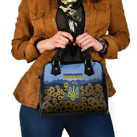 Ukraine Shoulder Handbag Coat Of Arms On Sunflower Field - Wonder Print Shop