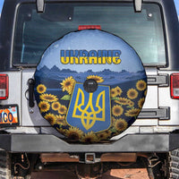 Ukraine Spare Tire Cover Coat Of Arms On Sunflower Field - Wonder Print Shop