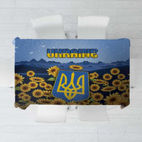 Ukraine Tablecloth Coat Of Arms On Sunflower Field - Wonder Print Shop