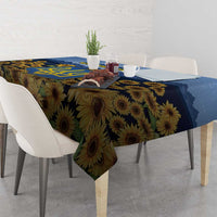 Ukraine Tablecloth Coat Of Arms On Sunflower Field - Wonder Print Shop