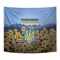 Ukraine Tapestry Coat Of Arms On Sunflower Field - Wonder Print Shop