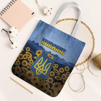 Ukraine Tote Bag Coat Of Arms On Sunflower Field - Wonder Print Shop