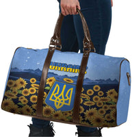 Ukraine Travel Bag Coat Of Arms On Sunflower Field - Wonder Print Shop