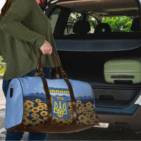 Ukraine Travel Bag Coat Of Arms On Sunflower Field - Wonder Print Shop