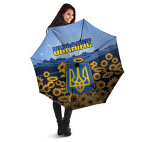 Ukraine Umbrella Coat Of Arms On Sunflower Field - Wonder Print Shop