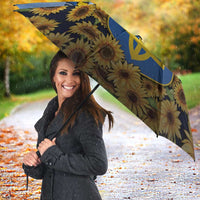 Ukraine Umbrella Coat Of Arms On Sunflower Field - Wonder Print Shop