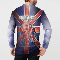 Personalized United Kingdom Button Sweatshirt British Lion Flag Style - Wonder Print Shop