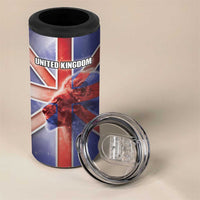 Personalized United Kingdom 4 in 1 Can Cooler Tumbler British Lion Flag Style - Wonder Print Shop
