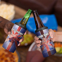 Personalized United Kingdom 4 in 1 Can Cooler Tumbler British Lion Flag Style - Wonder Print Shop