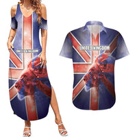 Personalized United Kingdom Couples Matching Summer Maxi Dress and Hawaiian Shirt British Lion Flag Style - Wonder Print Shop
