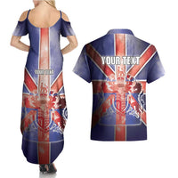Personalized United Kingdom Couples Matching Summer Maxi Dress and Hawaiian Shirt British Lion Flag Style - Wonder Print Shop