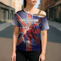 Personalized United Kingdom Cross Shoulder Shirt British Lion Flag Style - Wonder Print Shop
