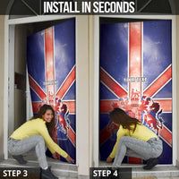 United Kingdom Door Cover British Lion Flag Style - Wonder Print Shop