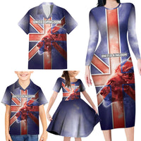 Personalized United Kingdom Family Matching Long Sleeve Bodycon Dress and Hawaiian Shirt British Lion Flag Style - Wonder Print Shop