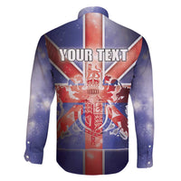 Personalized United Kingdom Family Matching Long Sleeve Bodycon Dress and Hawaiian Shirt British Lion Flag Style - Wonder Print Shop