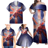 Personalized United Kingdom Family Matching Off Shoulder Maxi Dress and Hawaiian Shirt British Lion Flag Style - Wonder Print Shop