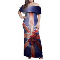 Personalized United Kingdom Family Matching Off Shoulder Maxi Dress and Hawaiian Shirt British Lion Flag Style - Wonder Print Shop