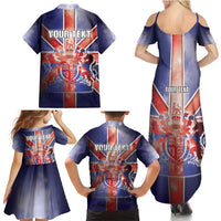 Personalized United Kingdom Family Matching Summer Maxi Dress and Hawaiian Shirt British Lion Flag Style - Wonder Print Shop