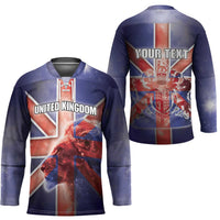 Personalized United Kingdom Hockey Jersey British Lion Flag Style - Wonder Print Shop