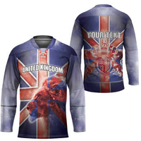 Personalized United Kingdom Hockey Jersey British Lion Flag Style - Wonder Print Shop