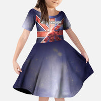 Personalized United Kingdom Kid Short Sleeve Dress British Lion Flag Style - Wonder Print Shop