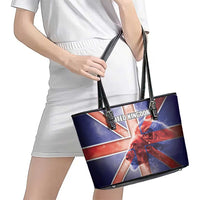 United Kingdom Leather Tote Bag British Lion Flag Style - Wonder Print Shop