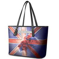 United Kingdom Leather Tote Bag British Lion Flag Style - Wonder Print Shop