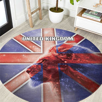 United Kingdom Round Carpet British Lion Flag Style - Wonder Print Shop