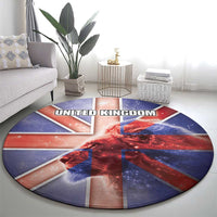 United Kingdom Round Carpet British Lion Flag Style - Wonder Print Shop