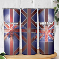 Personalized United Kingdom Skinny Tumbler British Lion Flag Style - Wonder Print Shop