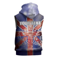Personalized United Kingdom Sleeveless Hoodie British Lion Flag Style - Wonder Print Shop