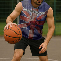 Personalized United Kingdom Sleeveless Hoodie British Lion Flag Style - Wonder Print Shop