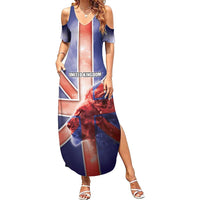 Personalized United Kingdom Summer Maxi Dress British Lion Flag Style - Wonder Print Shop