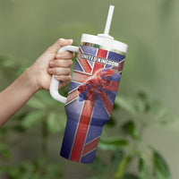 Personalized United Kingdom Tumbler With Handle British Lion Flag Style - Wonder Print Shop