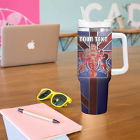 Personalized United Kingdom Tumbler With Handle British Lion Flag Style - Wonder Print Shop