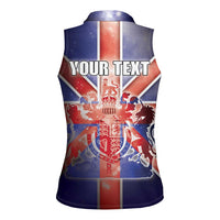 Personalized United Kingdom Women Sleeveless Polo Shirt British Lion Flag Style - Wonder Print Shop