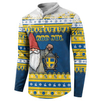 Sweden Christmas Button Sweatshirt Tomte God Jul - Wonder Print Shop