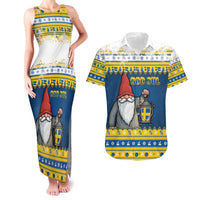 Sweden Christmas Couples Matching Tank Maxi Dress and Hawaiian Shirt Tomte God Jul - Wonder Print Shop