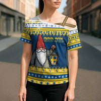 Sweden Christmas Cross Shoulder Shirt Tomte God Jul - Wonder Print Shop